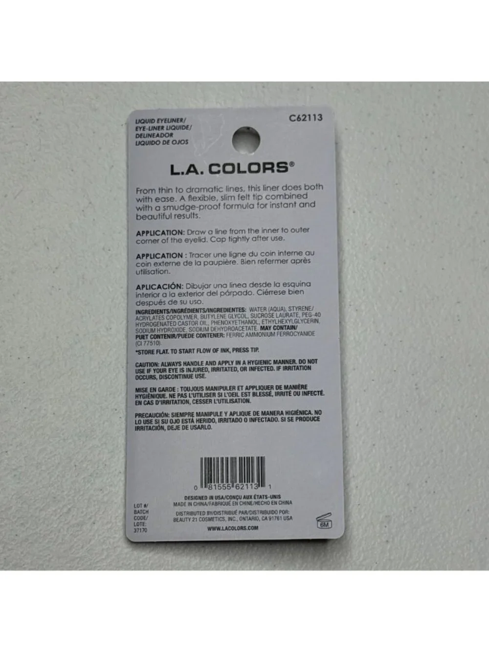 L A Colors Eye Marker Liquid Eyeliner Navy Smudge Proof Slim Tip